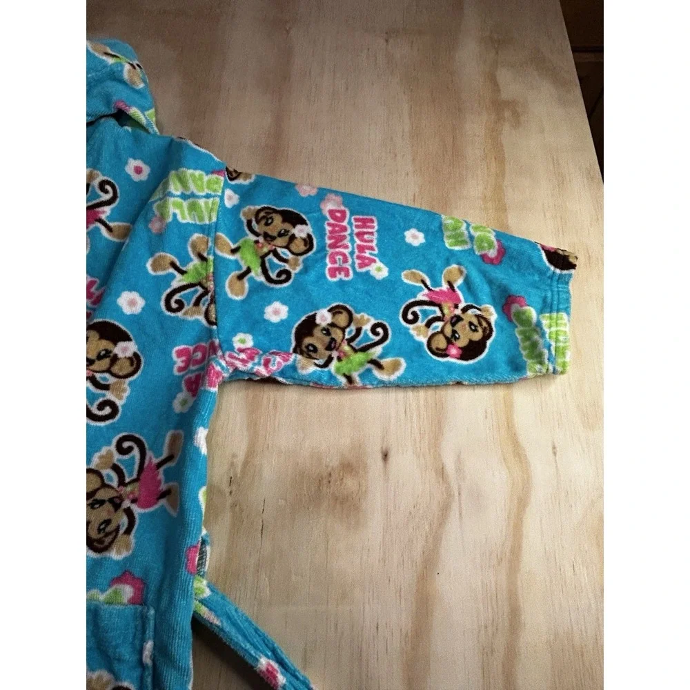 St. Eve Swim Girls Hula Dance Monkey Hooded Cover Up Robe Size L 10/12 Tropical